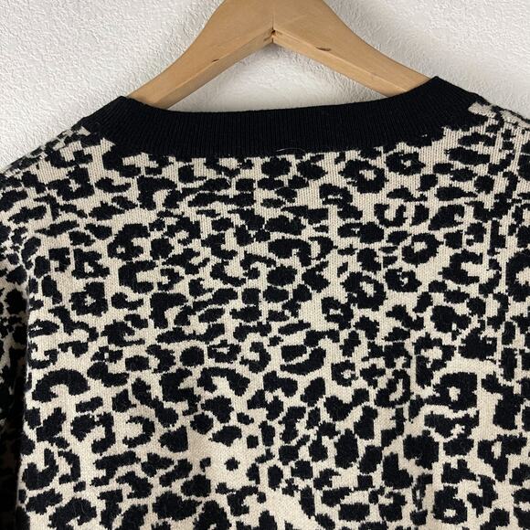 Molly Bracken Animal Print Sweater Womens Small Medium Black Long Sleeve Knit - Picture 8 of 10